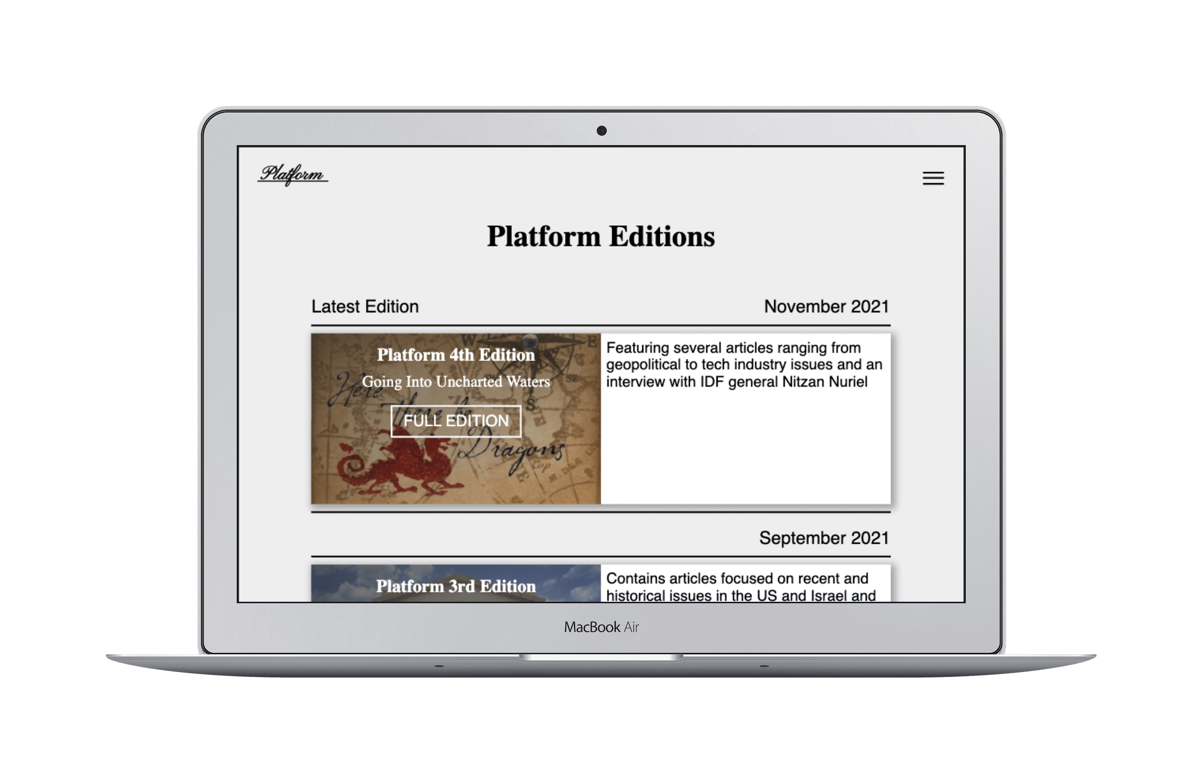 platform laptop mockup