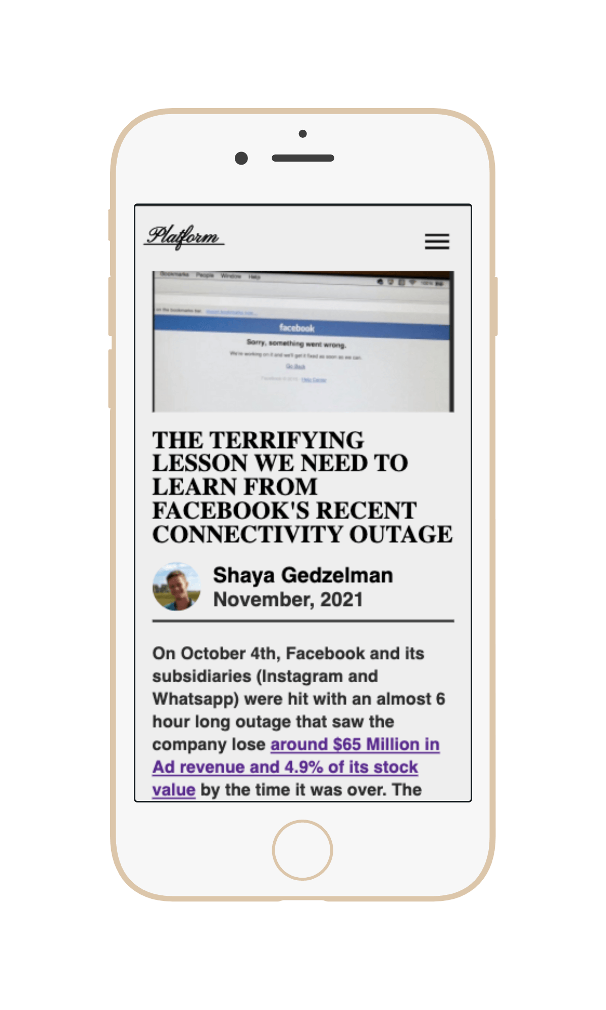 platform phone mockup